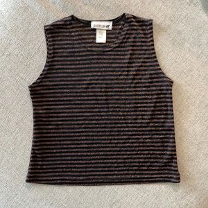 Jaipur Cropped Tank Black & Gold size Small